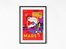 NASA Visions of the Future Poster - Mars, Space Retro Wall Art Picture