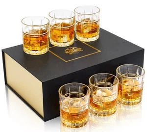 KANARS Whiskey Glasses Set of 6 Scotch Tumbler Glasses 10 Oz Christmas Gift - Picture 1 of 5
