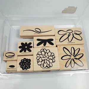 Stampin Up Bloomin Wonderful Rubber Wood Mount Stamps 2004 - Picture 1 of 3