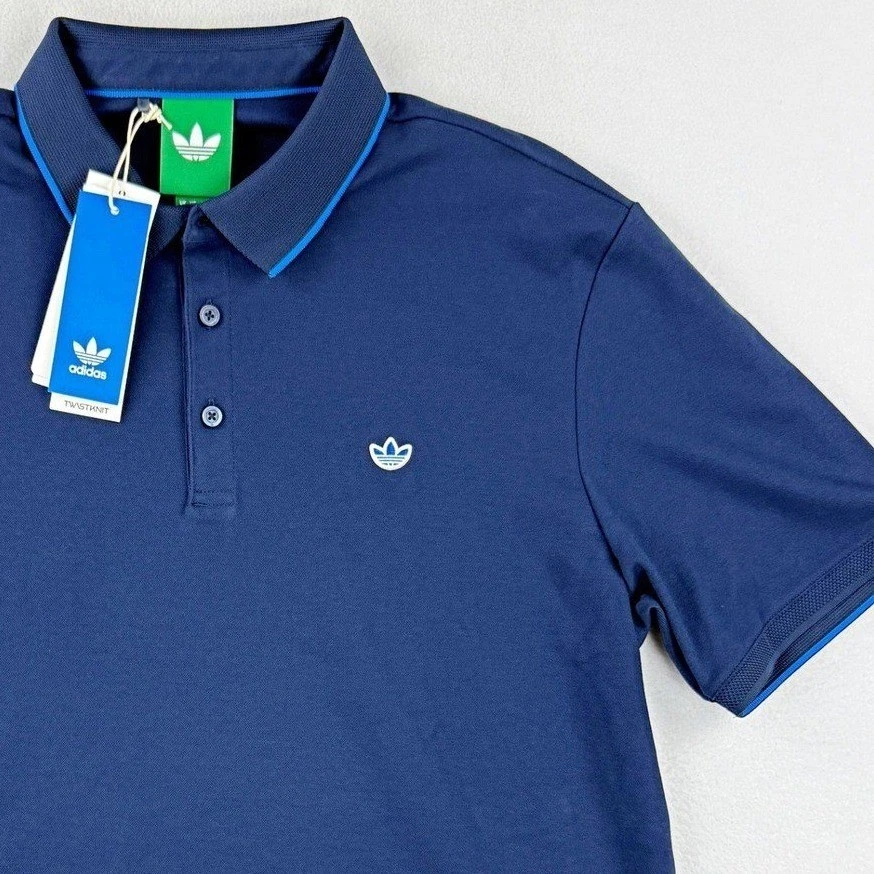 ADIDAS Originals Twistknit трилистник рубашка-поло размер L мужской синий - Изображение 1 из 4