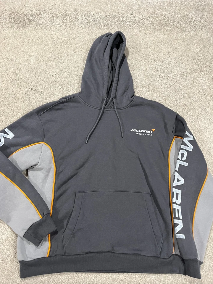 Толстовка с капюшоном мужская командная Mclaren Formula 1 большая серая на молнии толстовка гоночная F1 - Изображение 1 из 4