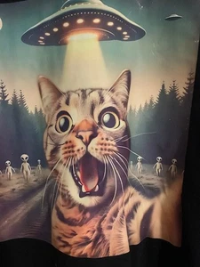 Cat Aliens UFO  BRAND NEW  soft ALL sizes 100 % cotton shirt s. m. l,xl - Picture 1 of 3