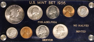 1956 United States Mint Set Philadelphia & Denver In Holder Item#P21054 - Image 1 of 2