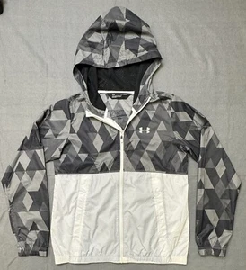 Under Armour Full Zip Windbreaker Jacket Youth Size Large Grey/Black - Picture 1 of 8