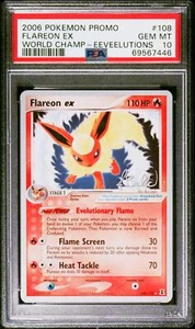2006 Pokemon Card PSA 10 Flareon Ex Delta Species 108 World Championships Promo - Picture 1 of 2