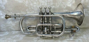 Corneta de plata C G Conn 1902 modelo The Wunder con estuche, boquilla y deflector - Imagen 1 de 12