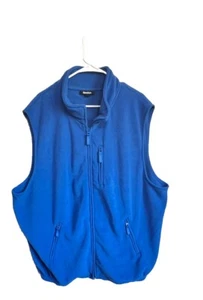 KingSize Fleece Vest Jacket 3X Big Mens Royal Blue Soft 3 Pocket Full Zip Talk - Picture 1 of 10