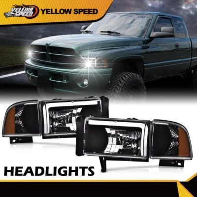 Par de luces LED DRL negras aptas para Dodge Ram 1500 2500 3500 1994-2002 Foto 1 de 4