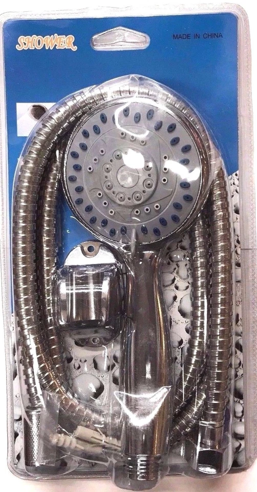SHOWER HEAD SET With 1.5 METER Stainless Steel Flexible Bath Hose Pipe
