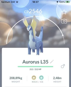 Aurorus Pokemon Gen6 GO Level 35 Pokémon Kalos Ultra League PVP Amaura Kalos - Picture 1 of 1