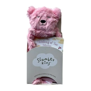 Slumberkins Pink Peony Honey Bear Snuggler Plush Toy With Affirmation Card New - Picture 1 of 7