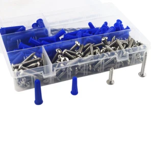 Kit Surtido 222/263 Piezas Anclajes y Tornillos de Pared de Hormigón Cónico Azul - Imagen 1 de 14