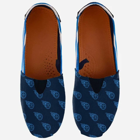 Tennessee Titans LOGO Women’s Canvas Stripe Shoes LARGE 9/10 Cover
