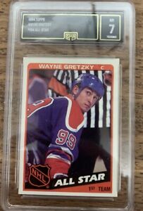 1984 Topps Wayne Gretzky #154 All Star GMA 7 Oilers GOAT Graded NM Oilers