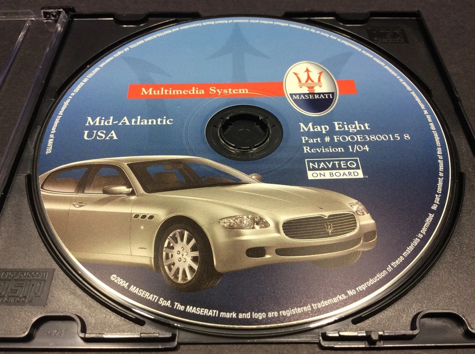 MASERATI NAV GPS CD DISK MAP 8 EIGHT FOOE380015 8 1/04 MID ATLANTIC USA #CD48 - Image 1 of 1