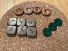 Job lot Vintage Buttons Art Deco. Wooden shaped. Brown Green.