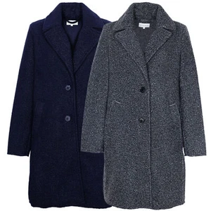 Tom Tailor-Bouclè Coat short Frock-Coat Longblazer Ladies Grey Blue L XL 3XL - Picture 1 of 10