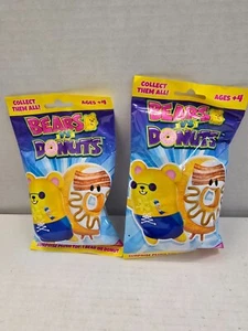 Lot of 2 BEARS VS DONUTS 4” BLIND pack Bean Bag Bear or Donut Plush - Surprise - Picture 1 of 2