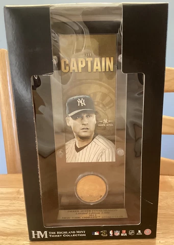 NIB Derek Jeter The Captain - The Highland Mint Collection Ticket & Coin Cover