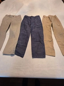 Boys Khaki/Chino Dress Pants Size 7 Lot Of 3 Chaps, Nautica, Cat And Jack - Picture 1 of 10