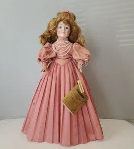 Seymour Mann Connoisseur Vintage Bethany Porcelain Doll on Stand 19 IN - Picture 1 of 14
