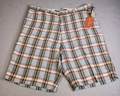 Pantalones Cortos de Playa Tommy Bahama Relax Para Hombre 38 Multicolor a Cuadros 100% Lino Golf Nuevos con Etiquetas Foto 1 de 4