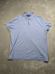 Polo Ralph Lauren Purcell Shirt Mens XXL Blue White Gingham 1/4 Button Vintage - Picture 1 of 8