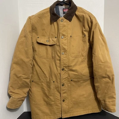 Wrangler Manta de Lona Tostada Forrada Lona a Presión Tareas Ropa de Trabajo Chaqueta Mediana Foto 1 de 3