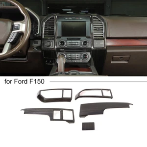 For Ford F150 2015-20 Black Wood Grain Center Control Air Vent Outlet Trim Cover - Foto 1 di 12