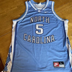 Vintage North Carolina Tar Heels Jersey Nike Team Sports #5 Size Large Rare Blue - Picture 1 of 9