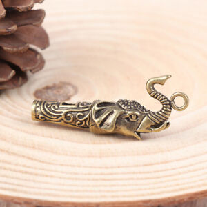 Antique Brass Metal Pendant Elephant Whistle Outdoor Survival Whistle Keychain