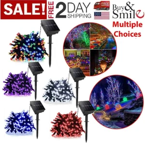 Outdoor Solar String Lights Patio Party Yard Garden Wedding 100 LED Solar Lights - Picture 1 of 24