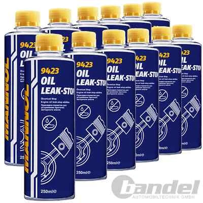 12x 250 ml MANNOL PERDITA OLIO STOP GUARNIZIONE MOTORE ADDITIVO OIL LEAK STOP