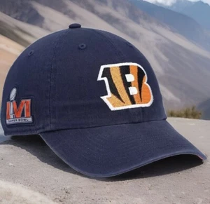 Para hombres Cincinnati Bengals Sombrero Super Bowl LVI Parche Negro Ajustable OSFM Gorra Joe Burrow - Imagen 1 de 5