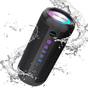 Portable Bluetooth 5.3 Speaker with Deep Bass,IP66 Waterproof & Dustproof,RGB... - Picture 1 of 9