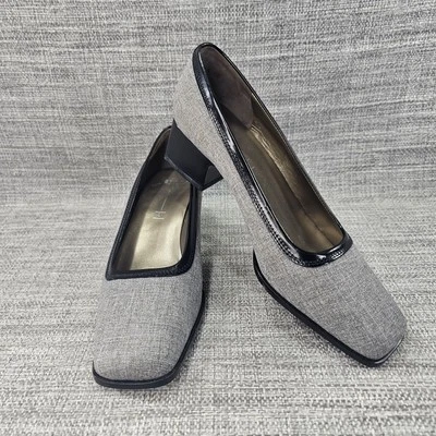 Mujer Peter Kaiser Negro Tela Cuero Tacón Bloque Bomba Talla EE. UU. 5.5/Reino Unido 3.5 Foto 1 de 4