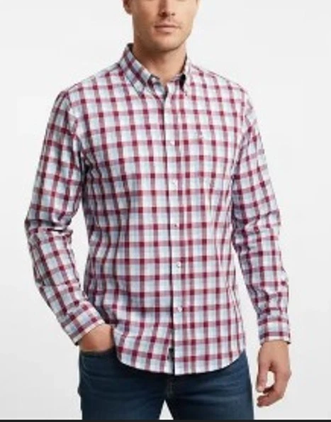 Camisa George Hombre XL Cuadros Multicolor Mezcla de Algodón Abotonada Manga Larga Informal Foto 1 de 4