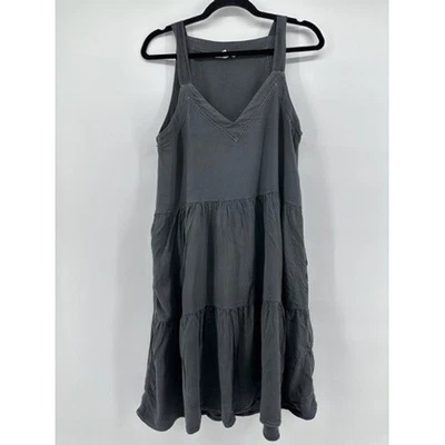 Espléndido Vestido Napa Para Mujer XS Gris Azul Marino Sin Mangas En Niveles Informal Verano Foto 1 de 4