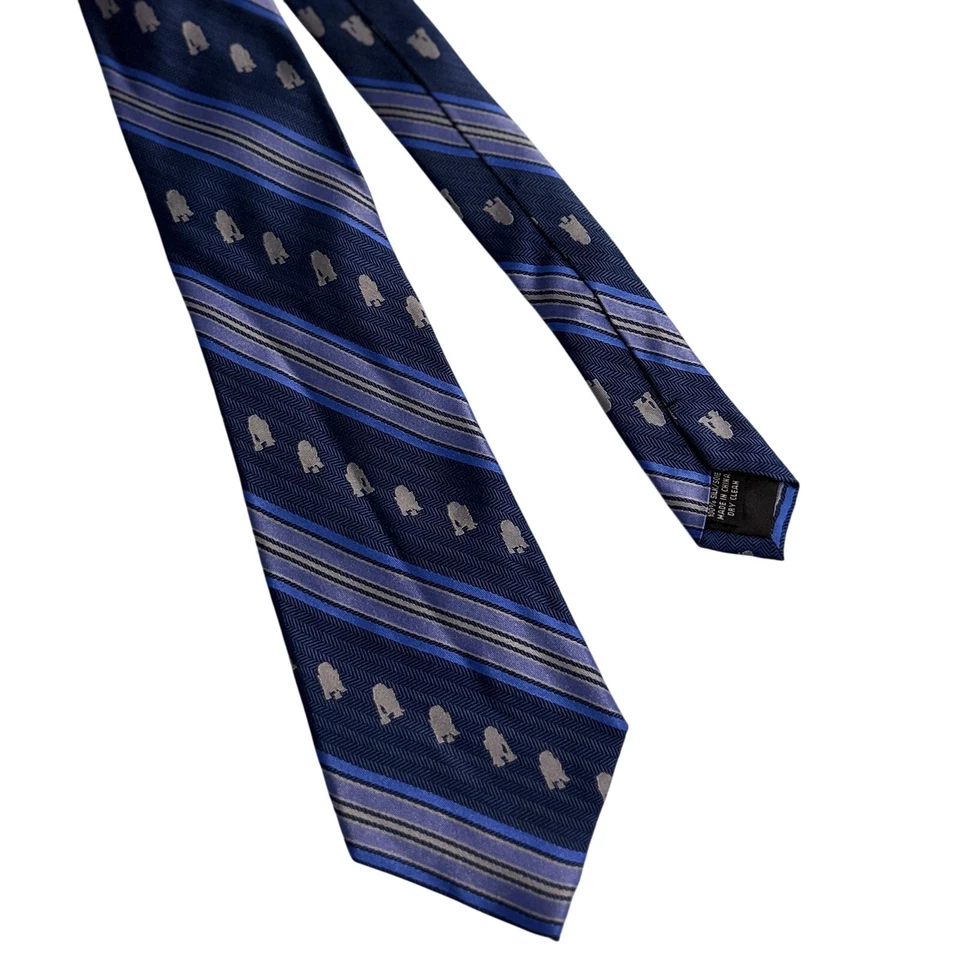 Corbata de cuello 100 % seda droide a rayas 100 % parques Disney Star Wars R2-D2  Foto 1 de 4