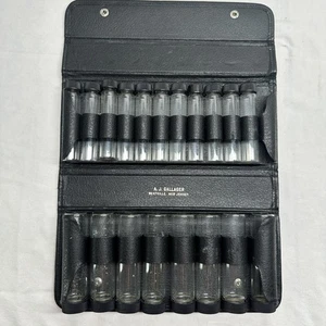 Vintage A.J. Gallagher Glass Vials Case 20pc Black Screw Caps Westville NJ Lab - Picture 1 of 19