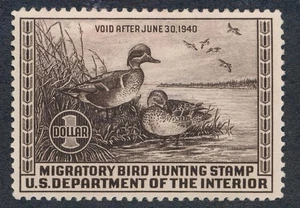 UNITED STATES (US) RW6 MINT VF HINGED THIN - Picture 1 of 2