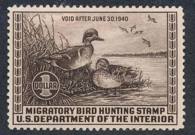 UNITED STATES (US) RW6 MINT VF HINGED THIN - Image 1 of 2