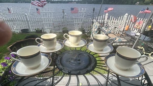 NEW 5 Coffee Cups Saucers in MOUNTAIN VIEW by Lenox USA American Home Collection - Picture 1 of 3