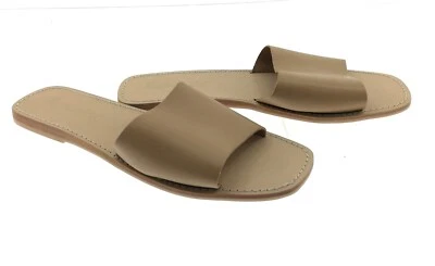 Espléndida Sandalia Mujer Marrón Sólida Tacón Bajo Sin Cordones Ligera Ancho de Zapato M Foto 1 de 4