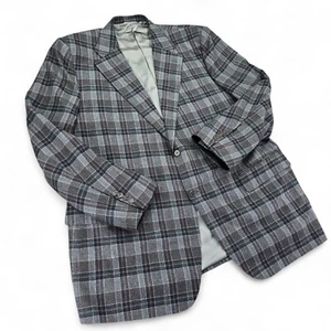Canali 1934 Sports Coat Blazer Mens 52R Gray Check Plaid Wool Made in Italy - Picture 1 of 17