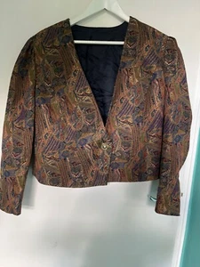 Vintage rare overcoat blazer woman’s Shiny size 12 ? - Picture 1 of 7