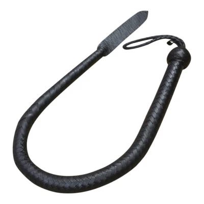 STABSTORE 3ft Real Leather Dragon Whip - Single Tail Snake Bullwhip, 16 Plaits