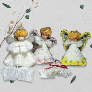 Vintage 5 Angel Doll Hand Crafted Folk Art Christmas ANGELS Religious Decor - Picture 1 of 12