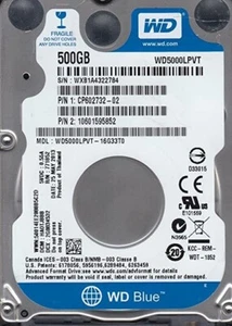 Western Digital WD5000LPVT - 16G33T0 500Gb 2.5" Laptop SATA Hard Drive - Picture 1 of 1