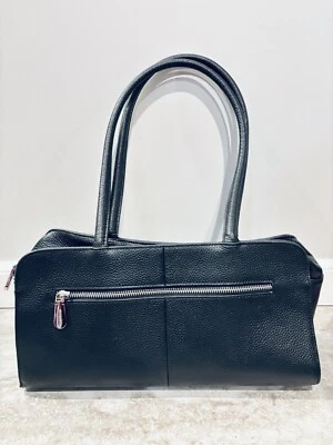 Сумка Bostanten черная шагреневая кожа сумочка верхние ручки  - Изображение 1 из 4